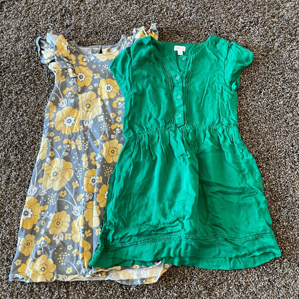 Green and Floral Kids Dress Set